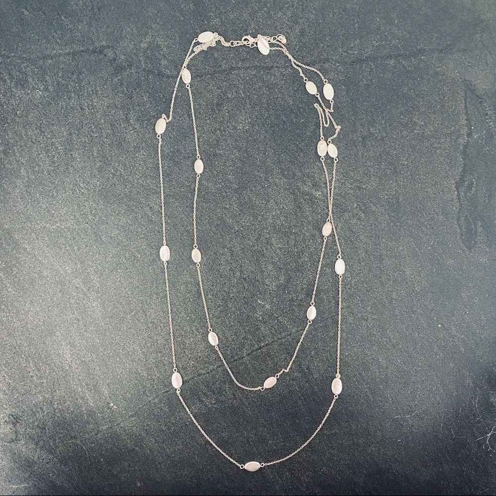 Long silver necklace